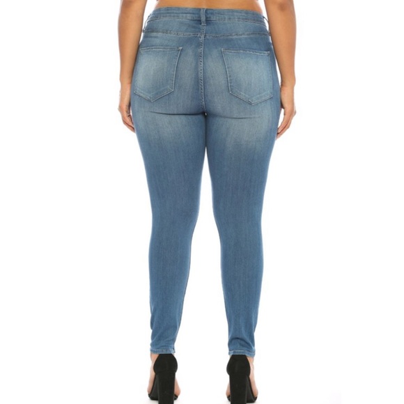 Medium Denim Rayon Skinny - Picture 3 of 4